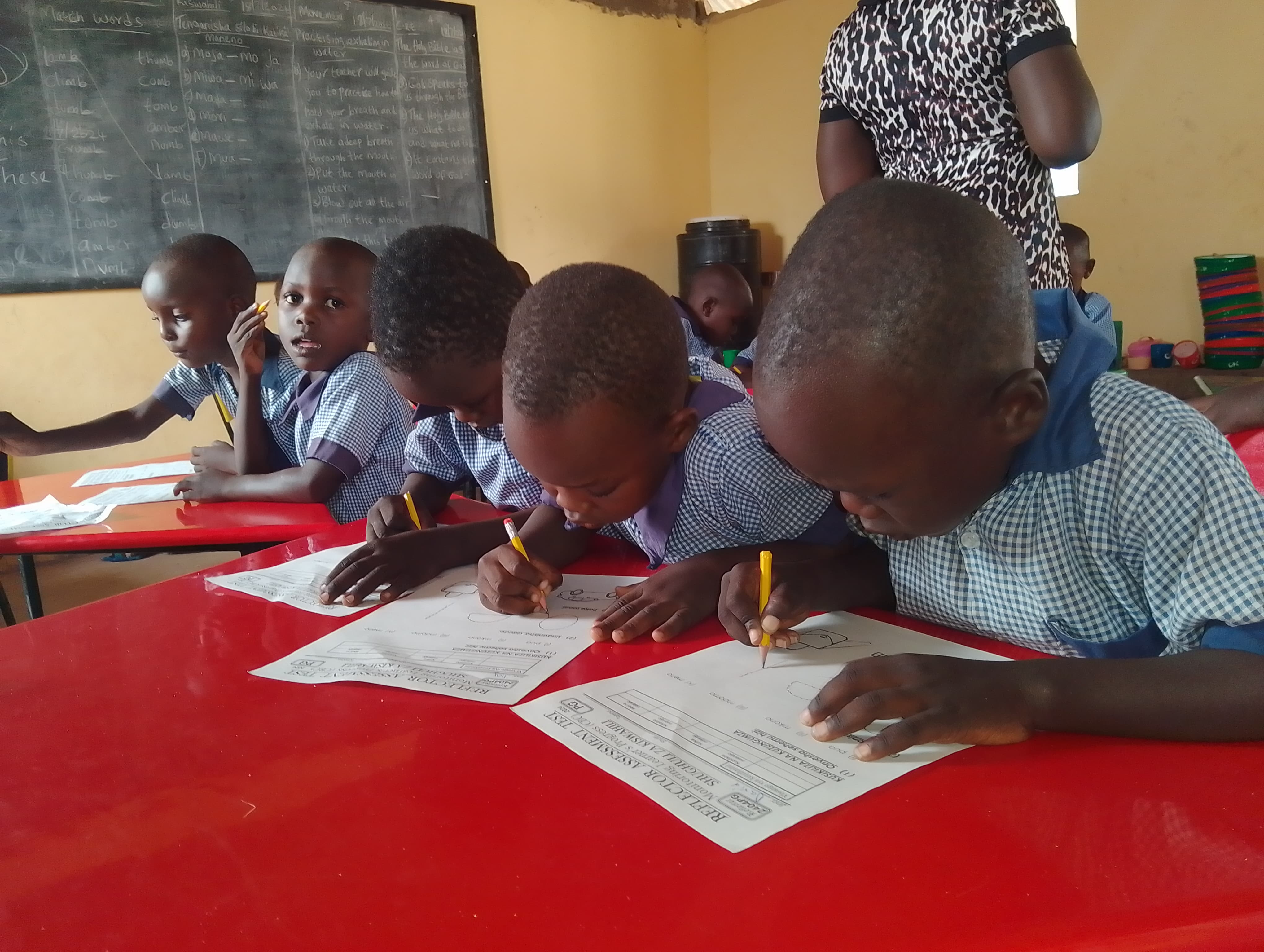 Exam in action.